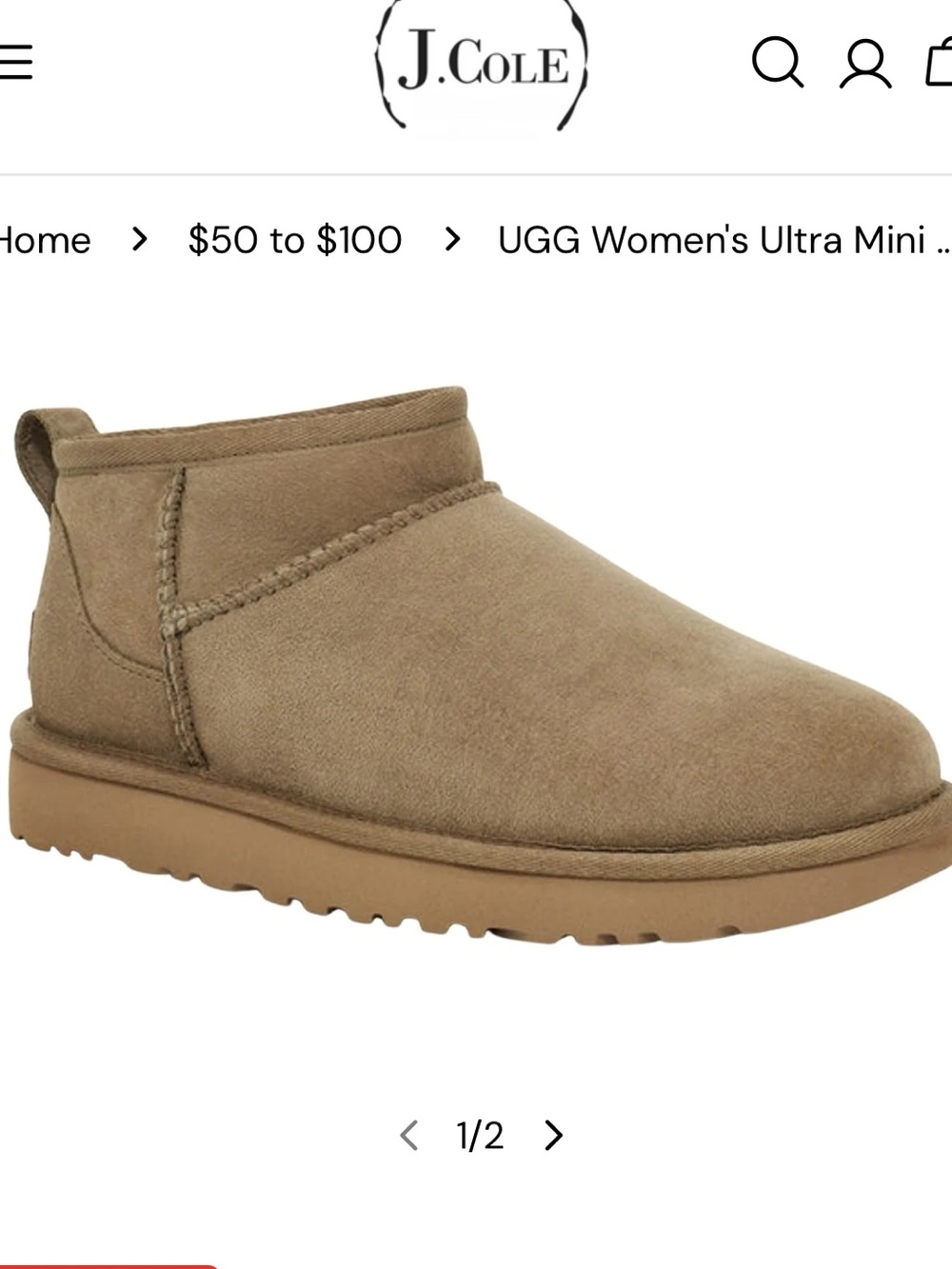 UGG Ultra Mini Boot Antelope Size 6
